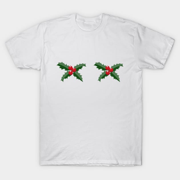 Funny Woman's Christmas Holly T-Shirt by mailboxdisco